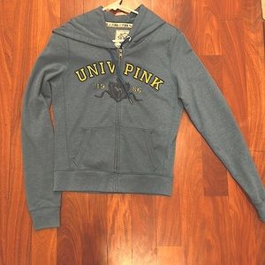 Victoria’s Secret PINK 1986 Women’s zippered Hoodie - blue S